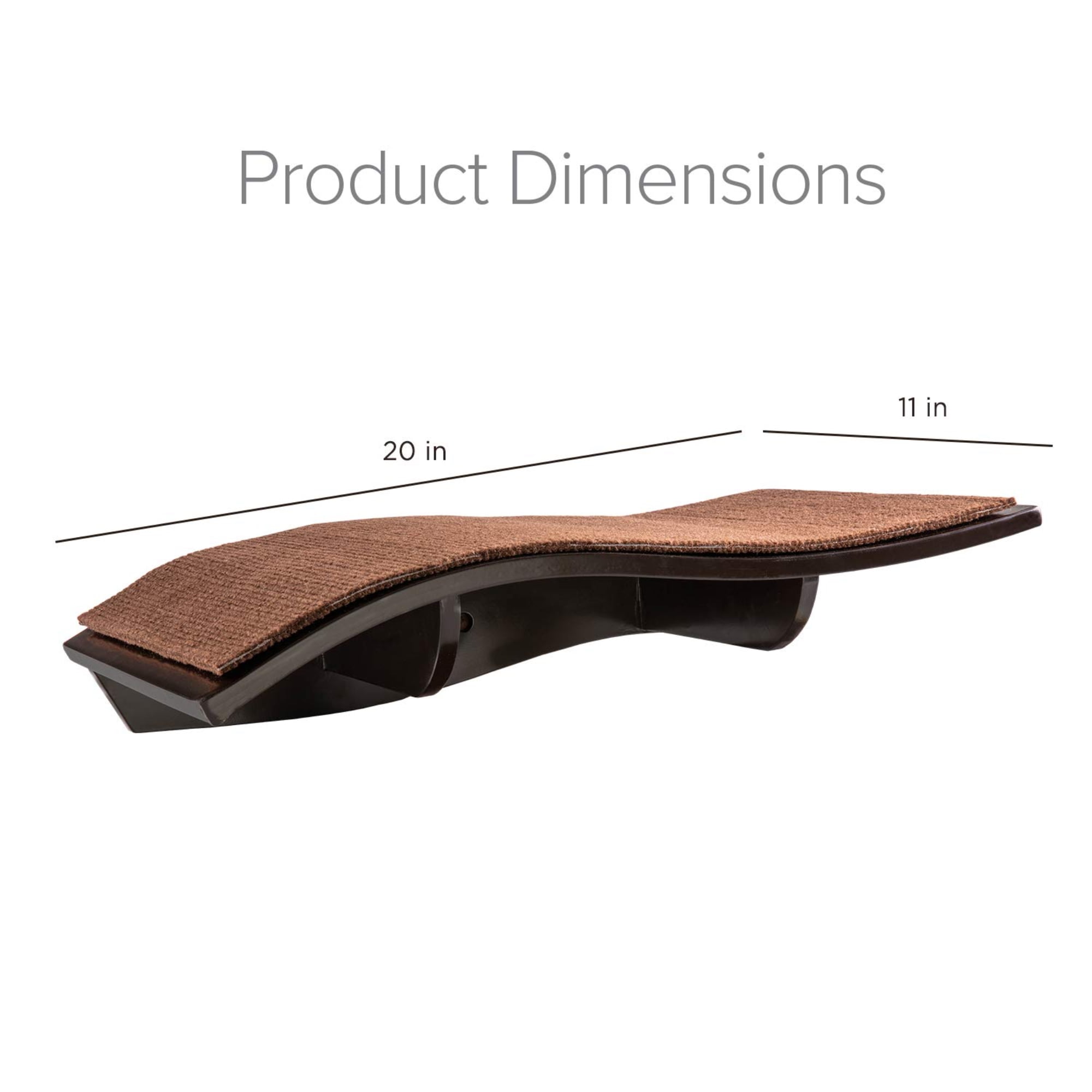 Arf Pets Wall-Mounted Curved Wooden Cat Shelf for Climbing & Resting