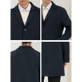 thumbnail image 6 of Unique Bargains Men's Trench Coat Lapel Collar Single Breasted Warm Long Peacoat Overcoat Navy Blue L, 6 of 6