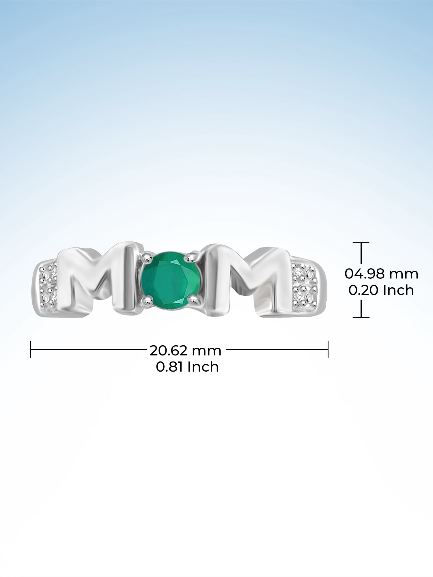 JewelersClub Emerald Ring Birthstone Jewelry – 0.25 Carat Emerald 0.925 Sterling Silver Ring Jewelry with White Diamond Accent – Gemstone Rings with Hypoallergenic 0.925 Sterling Silver Band