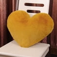 thumbnail image 1 of Zhuge Almohada decorativa con forma de corazón con relleno de piel de conejo sintética suave para niños, niñas, amigos y San Valentín (40,6 x 50,8 cm, color camello amarillo), 1 of 2