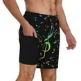 thumbnail image 2 of Naloa Music Notes Print Men Swim Trunks with Compression Liner ,Board Shorts,Men's Swim Shorts with Drawstring and Elastic Waistband-X-Large, 2 of 6
