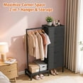 thumbnail image 5 of HIGDBFE 4 Drawers Dresser with Clothes Rack, Small Bedroom Organizer, 44''H Fabric Dresser with Hanging Rod, Black, 5 of 9