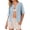 Blue, variant on Lixiuxyad Women's Crew Neck Ribbed Knit Cardigan Short Sleeve Open-Front Button-Up Cardigan,Beige