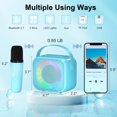 thumbnail image 4 of Karaoke Machine for Kids, Mini Portable Bluetooth Karaoke Speaker with 2 Wireless Mics and Colorful Lights for Kids Adults, Gifts Toys for Girls Boys Family Home Party, 4 of 6
