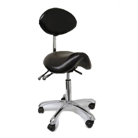 Luxor Spa - Rolling Saddle Stool with Back Support - Spa Luxe