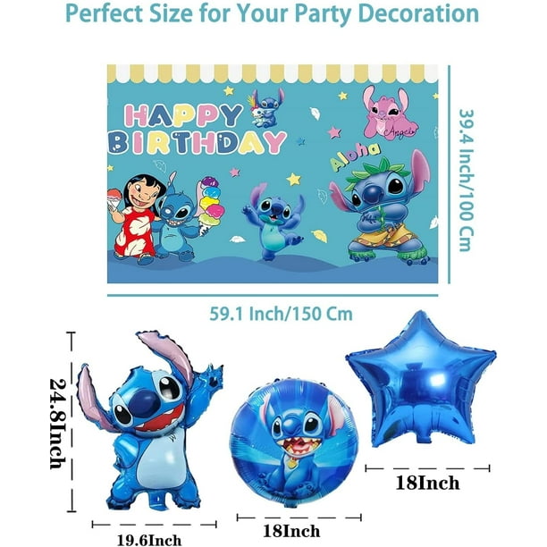 Rion Lilo Stitch Happy Birthday Party Decorations For Kids Latex Balloons  Kit Banner Cake Toppers Kit Festival Ornament