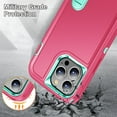 thumbnail image 5 of SaniMore for iPhone 14 Pro 6.1" 2022 Hybird Case, Rugged PC Back Shockproof TPU Shell Metal Hidden Kicksatnd Drop Resistant Anti-slip Heavy Duty Protective Case for iPhone 14 Pro 6.1", Rose+Mint, 5 of 8
