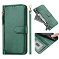 thumbnail image 1 of Funda para HMD Pulse PRO con cremallera tipo cartera, tarjetero, marco de fotos, soporte y cordón, de piel sintética. verde, 1 of 5