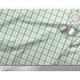 thumbnail image 2 of Soimoi Green polyester Crepe Fabric Window Pane Check Print Sewing Fabric Yard 42 Inch Wide, 2 of 3
