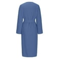thumbnail image 5 of OSOLU Women Casual Roll Up Long Sleeve Shirt Dress Button Down Solid Color Dress Lapel V-Neck Bodycon Dresses With Belt Boho Sundress Dresses For Women 2025 Elegant Classy, 5 of 5