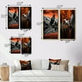thumbnail image 4 of Designart "Orange Grey Heron beautyful Heron In Autumn III" Heron Wall Art Set Of 2 - Orange Animals Canvas Set For Living Room Decor, 4 of 7