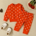 thumbnail image 2 of Sngxgn Baby Girls Toddler Sweater Knit Top and Cropped Pant Set(Red,90), 2 of 7