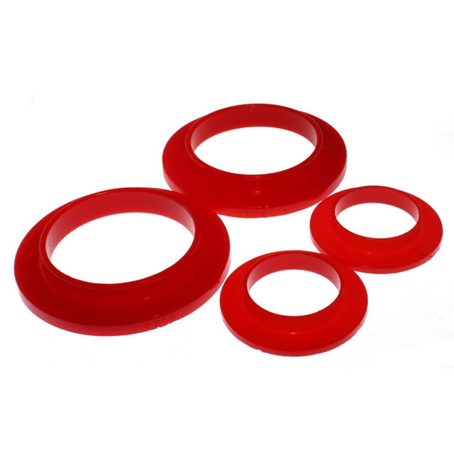 Fits 1979-2004 Ford Mustang Energy Suspension Coil Spring Isolator 4.6101R Red; Polyurethane