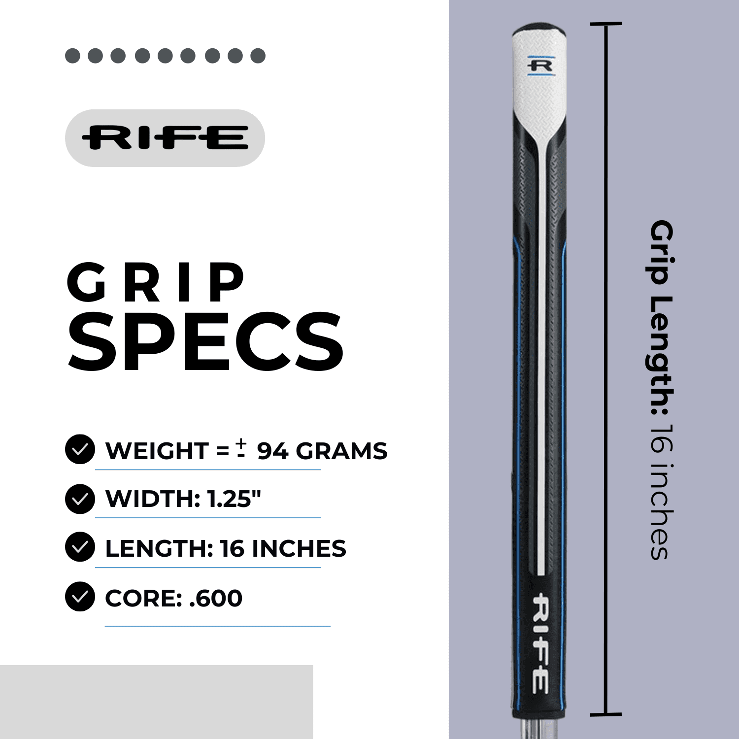 Rife RG 16 Golf Putter Grip (16 Inches Long)