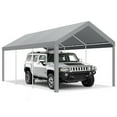 thumbnail image 2 of COBIZI 10X20ft Heavy Duty Carport Canopy with Removable Sidewall, Upgraded Premium Canopy Tent for Parties, Durable Waterproof and UV50+ Outdoor Gazebo for Wedding, Carport, Business Event - Grey Gray, 2 of 10