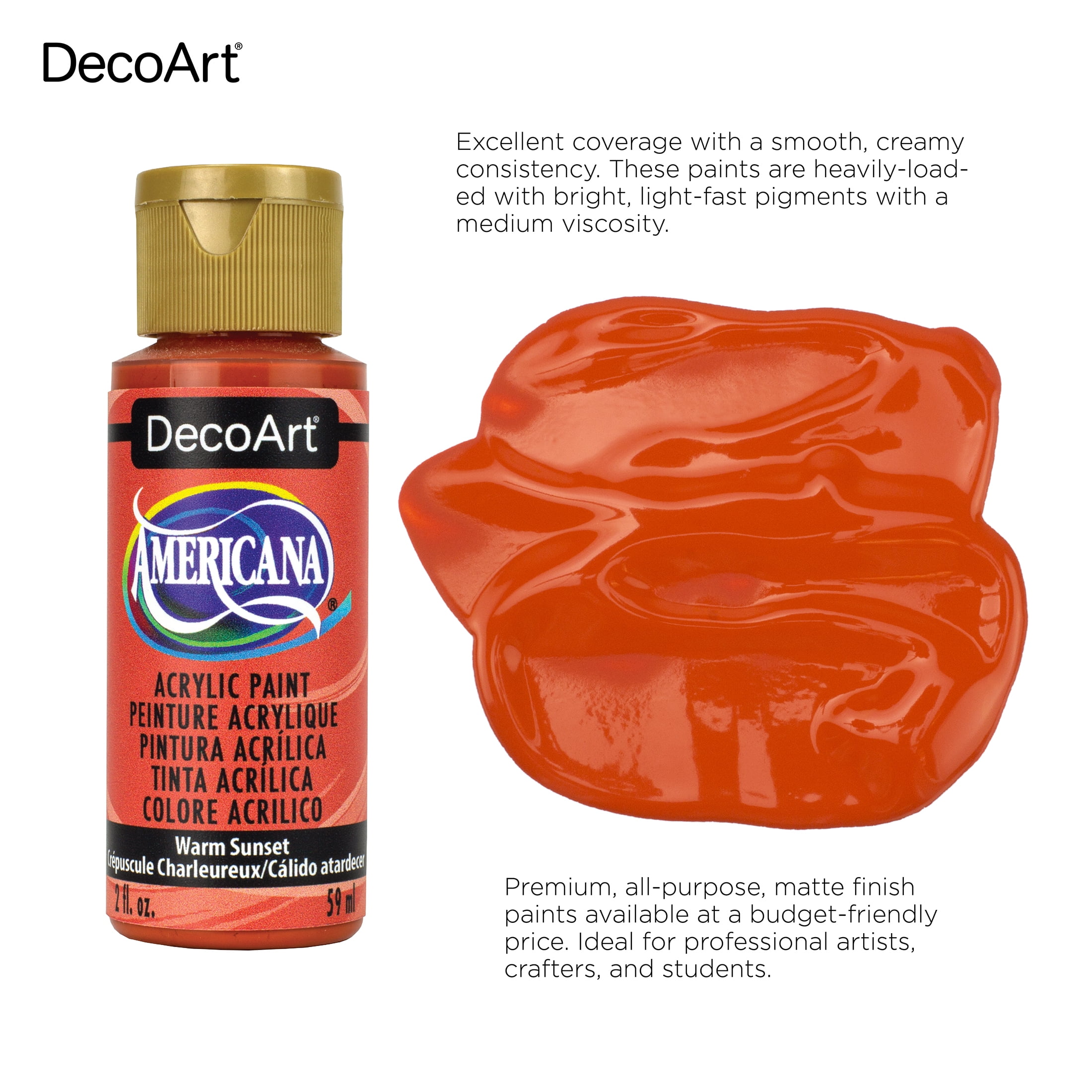 DecoArt Americana Acrylic Paint 2oz-Cool White - Semi-Opaque, 1