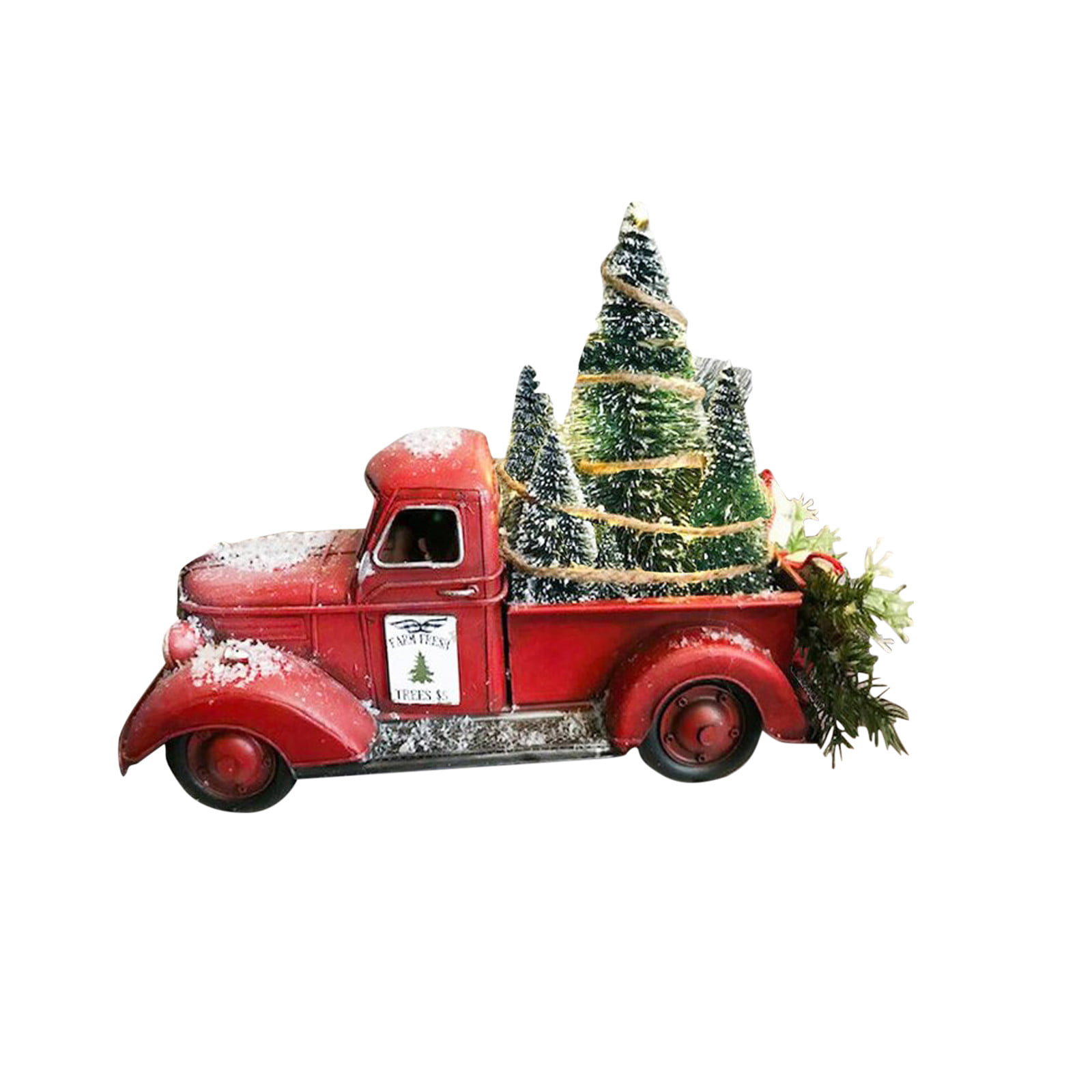 Red Farm Truck Christmas Centerpiece, Christmas Red Truck Decor ...