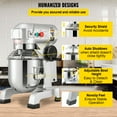 thumbnail image 6 of VEVORbrand Commercial Food Mixer, 20Qt 750W 3 Speeds Adjustable Food Processor Heavy Duty with Stainless Steel Bowl Dough Hooks Whisk Beater for Schools Bakeries Restaurants Pizzeria, 6 of 10