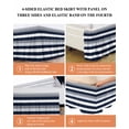 thumbnail image 6 of Grey and Bed Skirt King Size 18&nbsp;Inch Drop, Dark Blue Stripe Abstract Geometric Striped Wrap Around Dust Ruffle Bedskirts, Wrinkle & Fade Resistant Easy Fit Bedskirt with Adjustable Elastic, 6 of 8