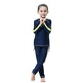 thumbnail image 5 of gcong Full Coverage Long Sleeve Swim Shirt and Pants Set for Girls Beach and Pool Swimming Wear Navy 8-9 Years, 5 of 7
