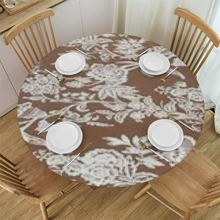 

BANET Premium Tablecloth Oblong Round Heavy Restaurant Spill Repellent Table Cover Round Floral Cheer 46 -50