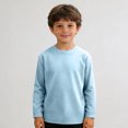thumbnail image 5 of Abcomgle Boys Long Sleeve Tops 10-12 Waffle Crewneck Spring Tee for Boys Casual Basic Top for Boys Cotton Boys Sweatshirts,Light Blue,7-8Years, 5 of 6