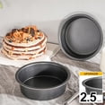 thumbnail image 3 of Round Cake Pan Set for Baking, 8 Inch, Nonstick Deeper Circle Cake Pans with Wider Grips, 2 Pieces Layer Cake Tin, Cheesecake Mold, Huty Duty, Dishwasher Safe - Grey Dark Gray 8\ Dark Gray 8\ Dark, 3 of 5