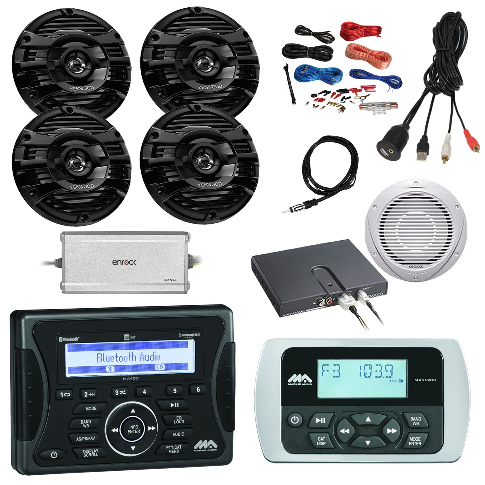 Jensen Marine Audio Bluetooth AUX USB SiriusXMReady Receiver, Wired