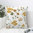 thumbnail image 6 of YFYANG Square Decorative Throw Pillow Case (Without Pillow Insert), Vintage Yellow Floral Pattern Bedroom Sofa Car Cushion Cover, 12"x12", 6 of 9