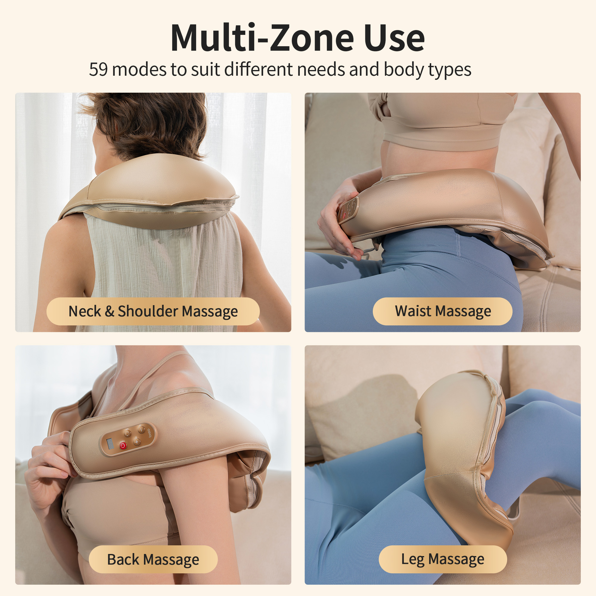Breo N1 pro Neck Shoulder Massager Deep Muscle 59 Modes 5 Massage Levels for Relax, Gift