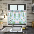 thumbnail image 4 of Yayeee Kitchen Curtains Tier Pair Light Filtering 27"x36" Rod Pocket Short Cafe Window Panel, Blue Floral, 4 of 7