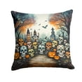 thumbnail image 5 of Calacas Skeletons Spooky Halloween Fabric Decorative Pillow 18 in x 18 in, 5 of 15