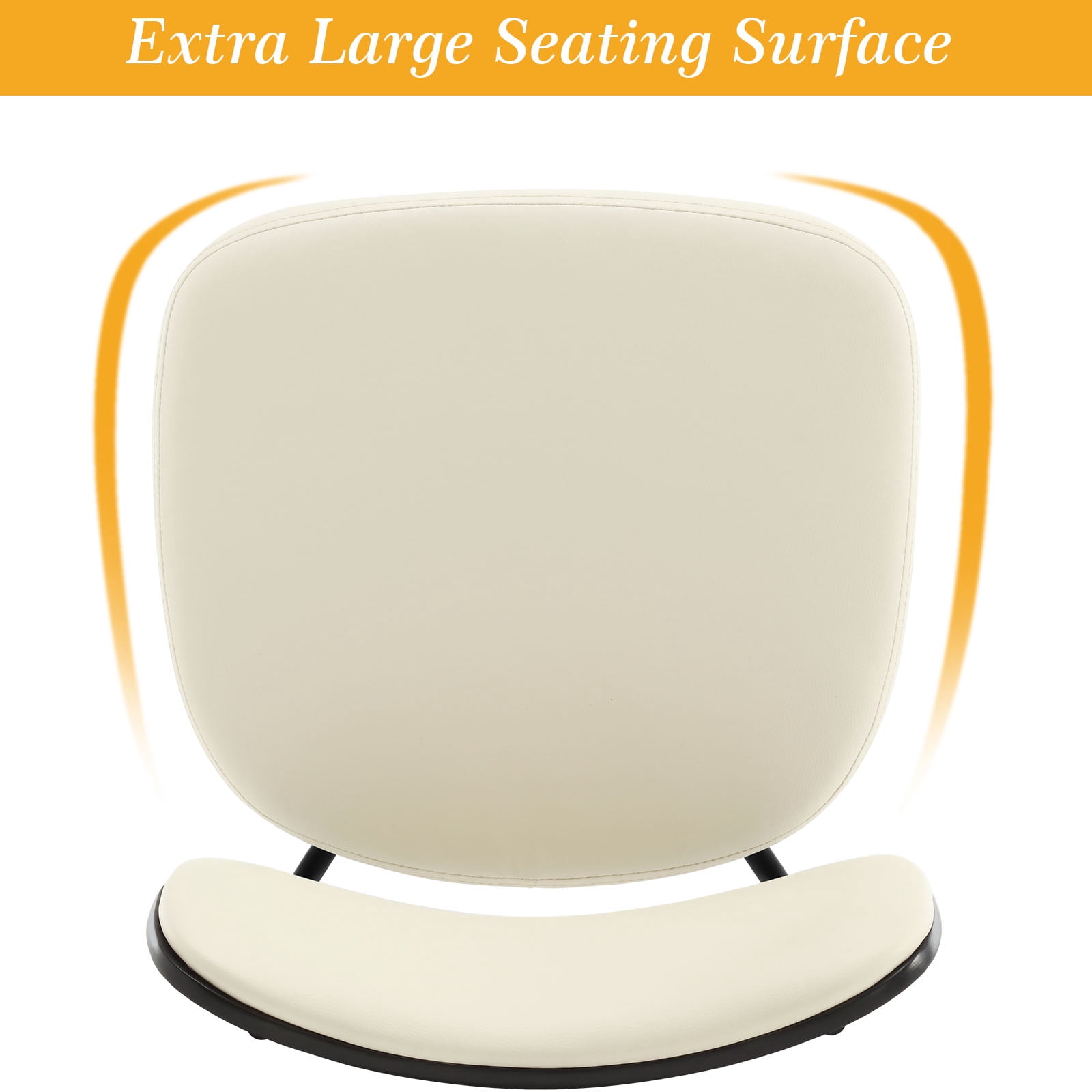 Swivel Counter Height Bar Stools, Set of 1, 29" Upholstered PU Leather Barstools with Back Wood Legs, Mid Century Modern Bar Chair Island Stool for Kitchen Counter, Cream White