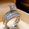 thumbnail image 5 of Fashion Stacking Diamond Ring Set For Women - Zircon Crystal Rhinestone Proposal Ring Set, Gift For Girlfriend Wife Daughter Mom - Jxlgv, 5 of 5