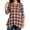 Check, variant on Plus Size Shirts for Women 3/4 Sleeve Tops Casual Spring V-Neck Cut Out Dressy Lightweight Loose Tunic Top 1X-5X