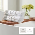thumbnail image 4 of Luxurious Soft Cotton Decorative 4 Pack Hand Towel Set, Glacier Grey / Cappuccino., 4 of 6