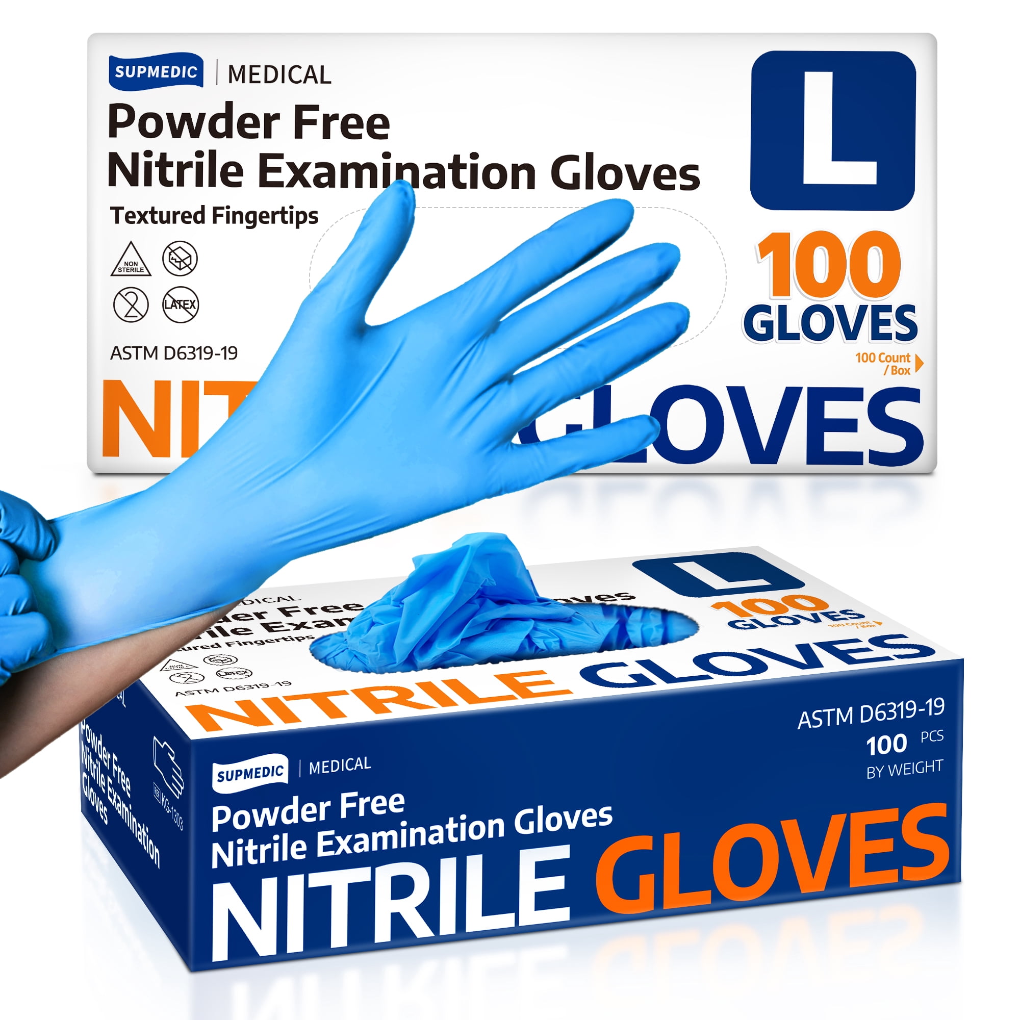 Halyard Health Lavender Nitrile Exam Glove, Powder-Free, Large
