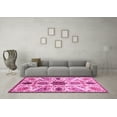 thumbnail image 3 of Ahgly Company Indoor Round Oriental Pink Modern Area Rugs, 6' Round, 3 of 4