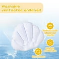 thumbnail image 4 of Foqnuq Pack of 2 Inflatable Seashell Bath Pillows, Spa Headrest & Bathtub Neck Support with 2 Strong Suction Cups, PVC, White Blue Pink - Portable, 4 of 6