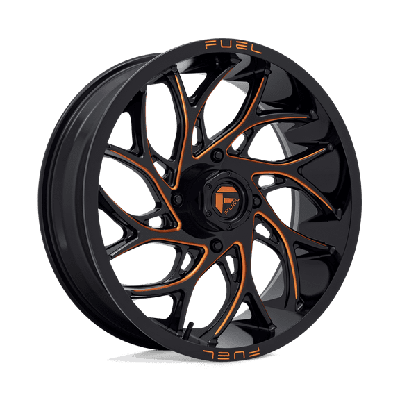 Fuel D780 Runner Utv 20X7 4X156 13Et 132Cb Gloss Black Milled Orange Wheel