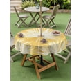 thumbnail image 4 of Outdoor Tablecloth with Umbrella Hole for Patio/Picnic/Party/Camping, Yellow Palm Leaves Coastal Waterproof Table Cloth Round Cover Washable, Summer Tropical Botanical Boho (Dia 60"), 4 of 9