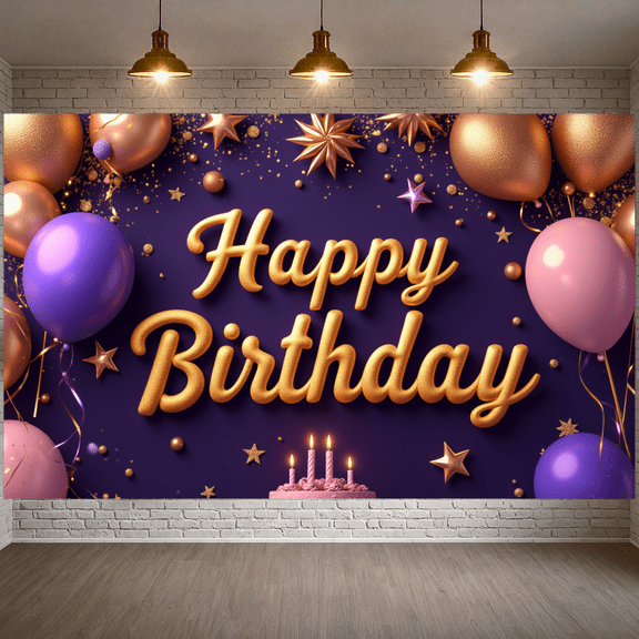 Decorative Balloons Banner Cake Design Party Backdrop Celebration Banner for Birthday Party Indoor Decoration Photo Shoot