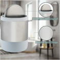 thumbnail image 4 of Bath Bliss Smooth Matte Stainless Steel Rotating Lid Waste Bin in White, 4 of 6