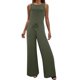 thumbnail image 1 of Gibobby Monos de Moda Mujer Soid Summer Button Lace Up Manga corta Light Rip Straight Mono Chaleco Pantalones largos(Verde， S), 1 of 5
