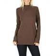 thumbnail image 1 of Womens Long Sleeve Cotton Mock Neck Turtleneck Top, 1 of 3