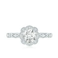 thumbnail image 4 of Rosec Jewels Lab Created Diamond Engagement Ring with Halo - Designer Ring - EF-VS Quality, 925 Sterling Silver, US 4.00, 4 of 8