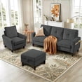 thumbnail image 4 of Soscana Sectional Sofa Set with Storage Ottoman and Accent Chair,Living Room 3 Seat L Shaped Couch and Single Chair Armchair,Living Room Furniture Set for Home Apartment Office Studio, 4 of 8