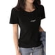 thumbnail image 3 of Camiseta de mujer Camiseta de manga corta con cuello redondo Camiseta estampada con letras, Negro, XL Vogacara AP001571-11B, 3 of 7