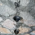 thumbnail image 5 of 8.5FT Rain Chains for Gutters Downspouts, Functional and Decorative Replacement Rainchains for Downspout, Butterfly and Cup Rain Gutter Chain, Metal Rain Catcher Chimes for Outside, Vintage Copper, 5 of 7