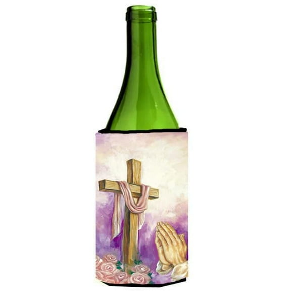 Easter Cross with Praying Hands Wine Bottle Can cooler Hugger
